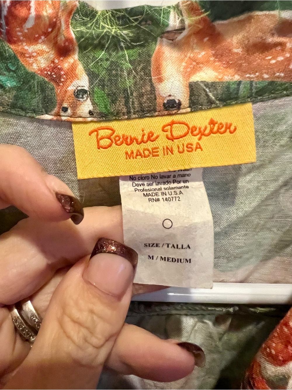 Bernie Dexter Forrest Deer Print Dress - Saddle Brown/Green